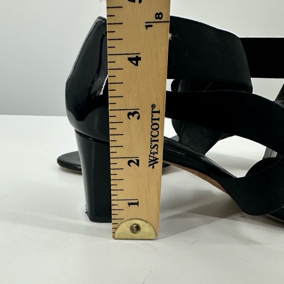 Stuart Weitzman Black Sandals 2" Heel Stretchy Straps Open Toe Womens 9 - Picture 9 of 11